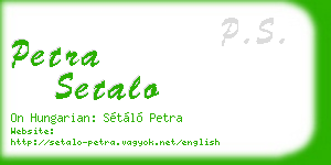 petra setalo business card